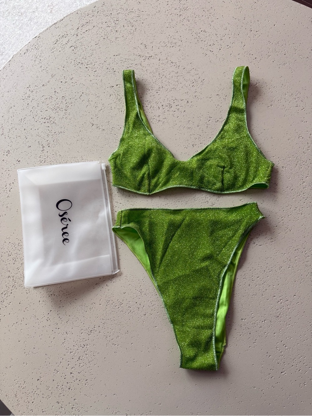 Oséree Swimwear Iconic Sparkle High Cut Bikini Set
